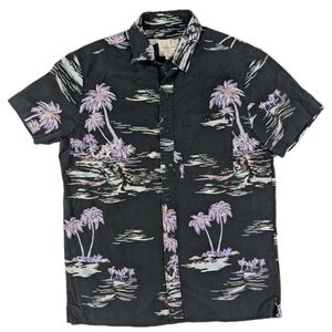 American Eagle Hawaiian Aloha Shirt Tropical Palms Men's Size Small